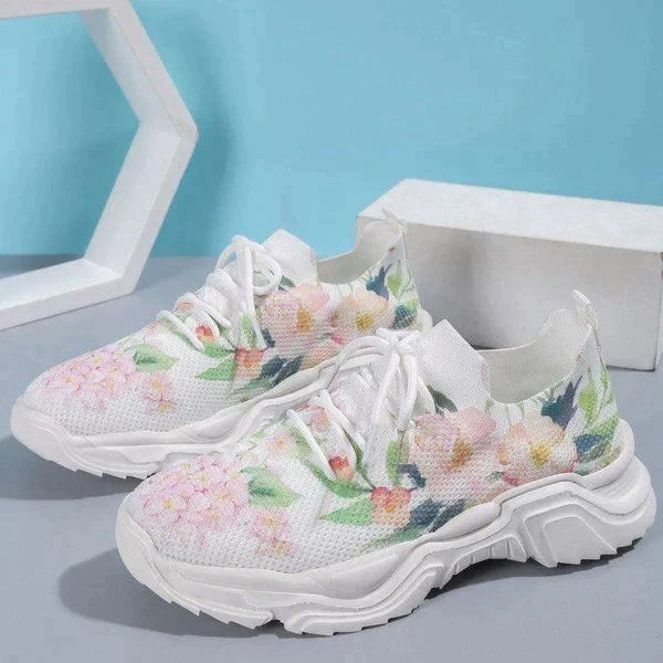 Bauluvio - Atmungsaktive Turnschuhe mit Blumenmuster für Frauen