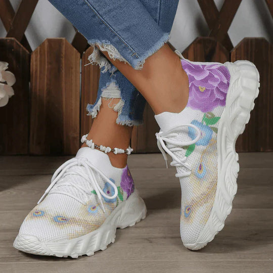 Bauluvio - Atmungsaktive Turnschuhe mit Blumenmuster für Frauen