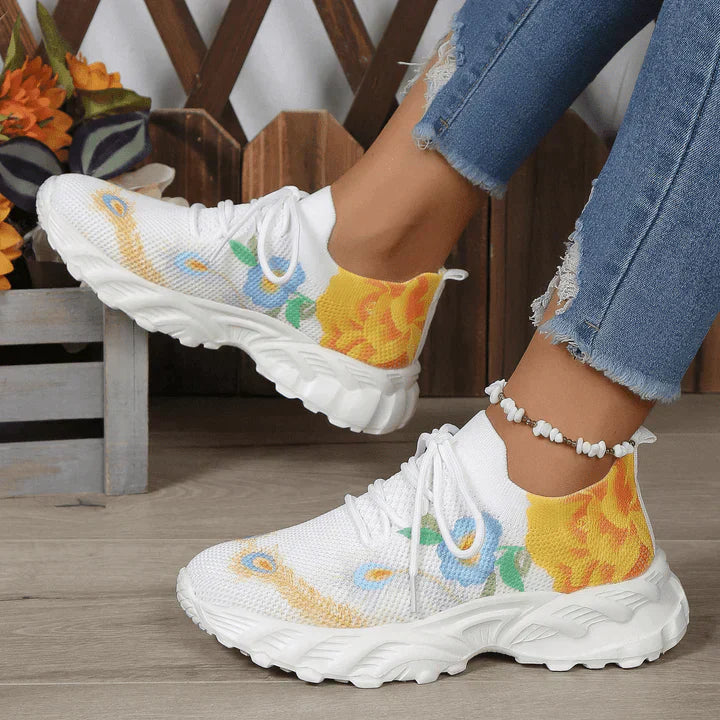 Bauluvio - Atmungsaktive Turnschuhe mit Blumenmuster für Frauen