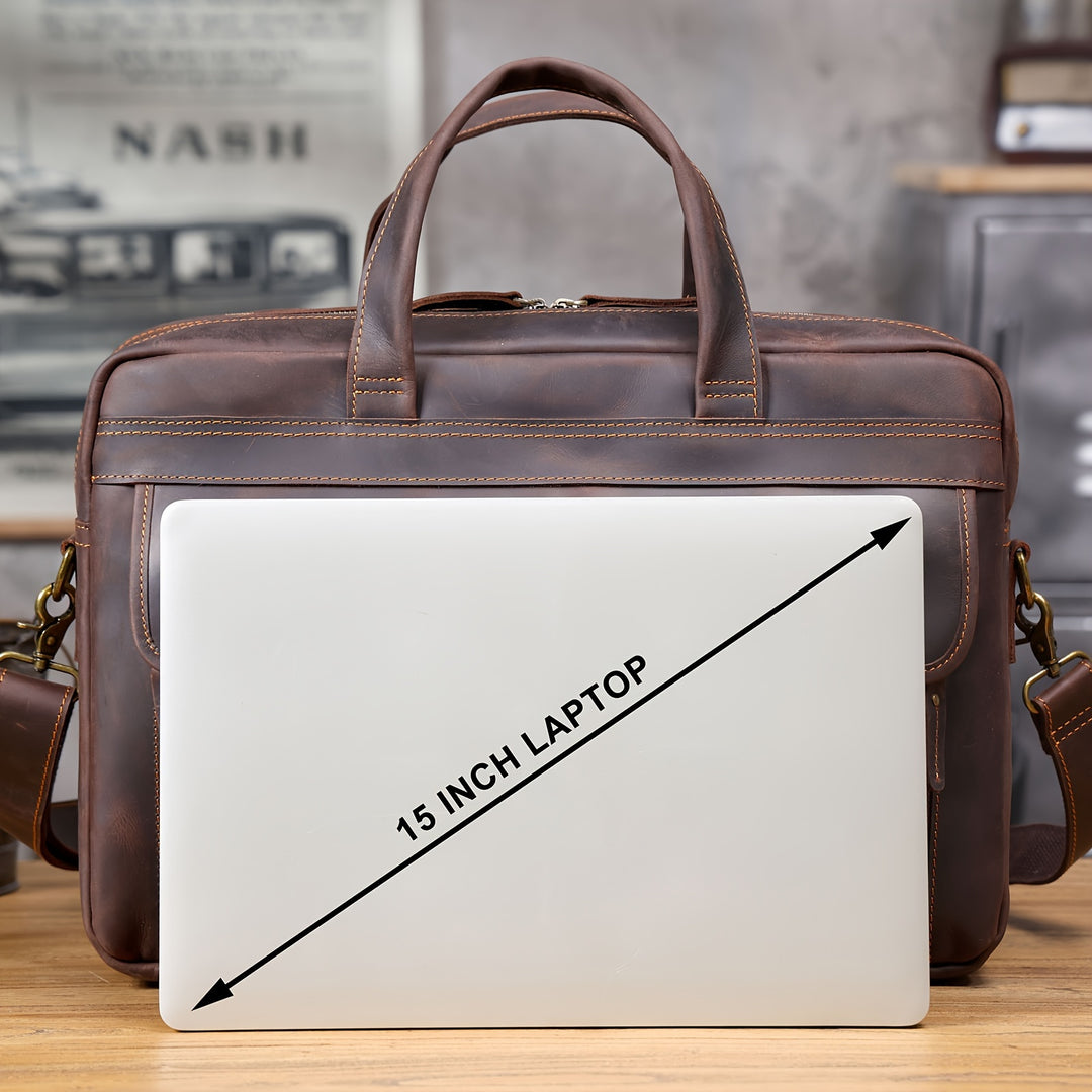 Klassische Lederhandtasche für Männer