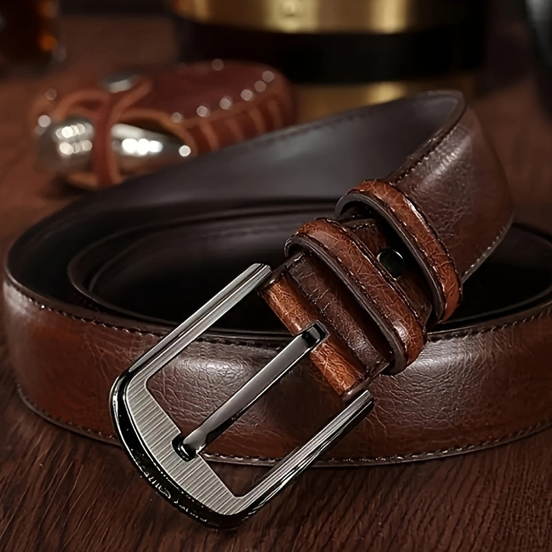 Bauluvio - Echtes Leder Rindsleder Pin Buckle Gürtel