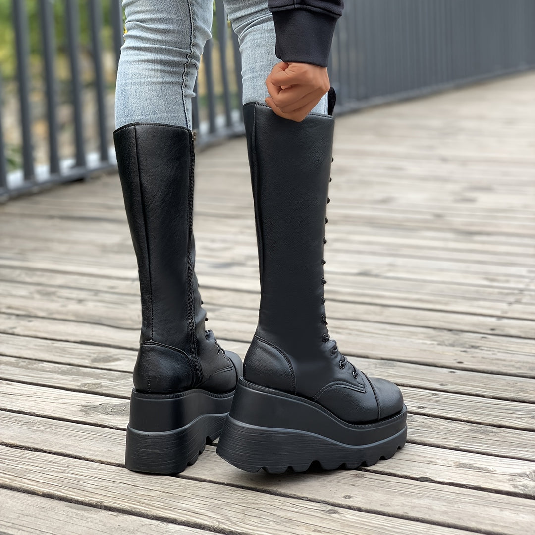 Plateau-Keilstiefel für Frauen