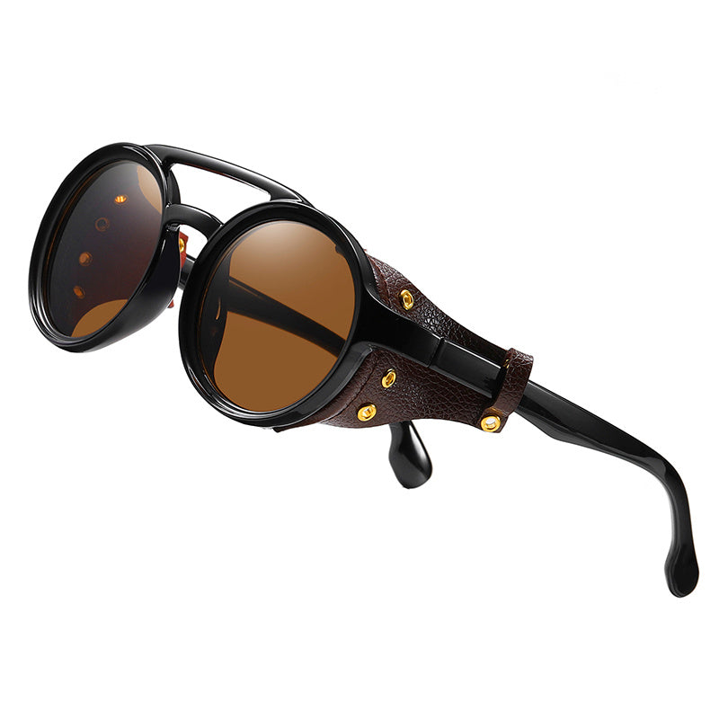 Bauluvio - Retro Steampunk Runde Sonnenbrille