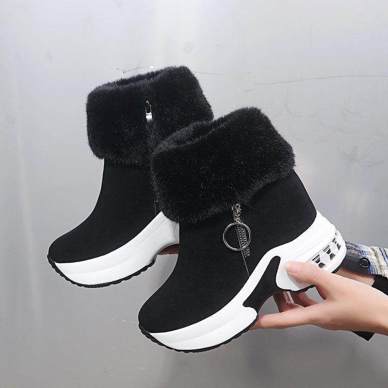 Plateau-Keil-Winterstiefel für Frauen