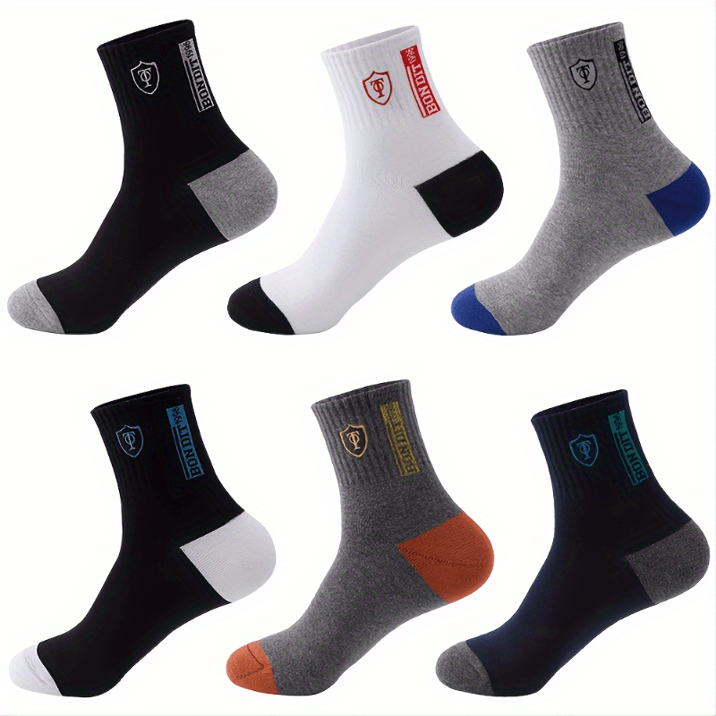 Bauluvio - Athletische Knöchelsocken mit gesticktem Wappen für Männer (6 Paare)