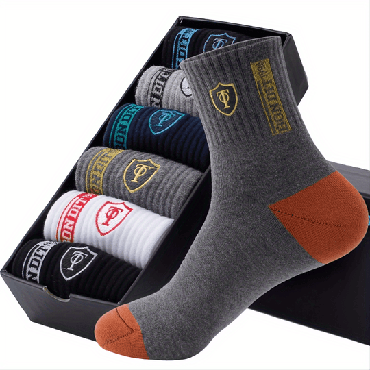 Bauluvio - Athletische Knöchelsocken mit gesticktem Wappen für Männer (6 Paare)