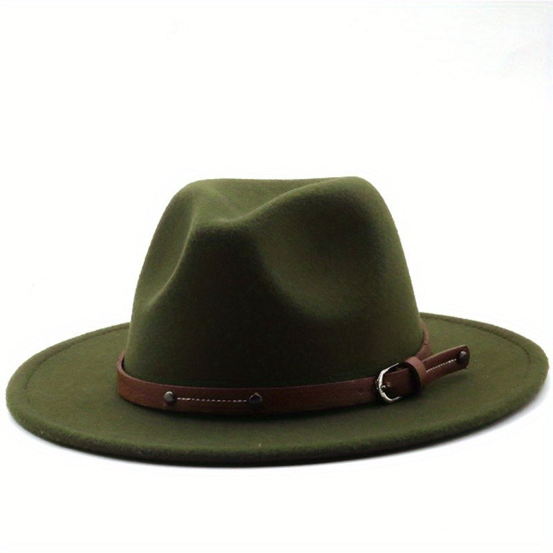 Bauluvio - Vintage feste Farbe Fedora Jazz Hut