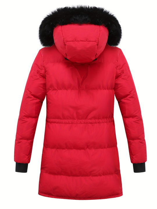 Bauluvio - Damen Winter Puffer Kunstpelz Jacke