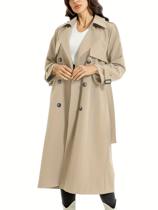 Bauluvio - Damen Trenchcoat mit doppeltem Gürtel