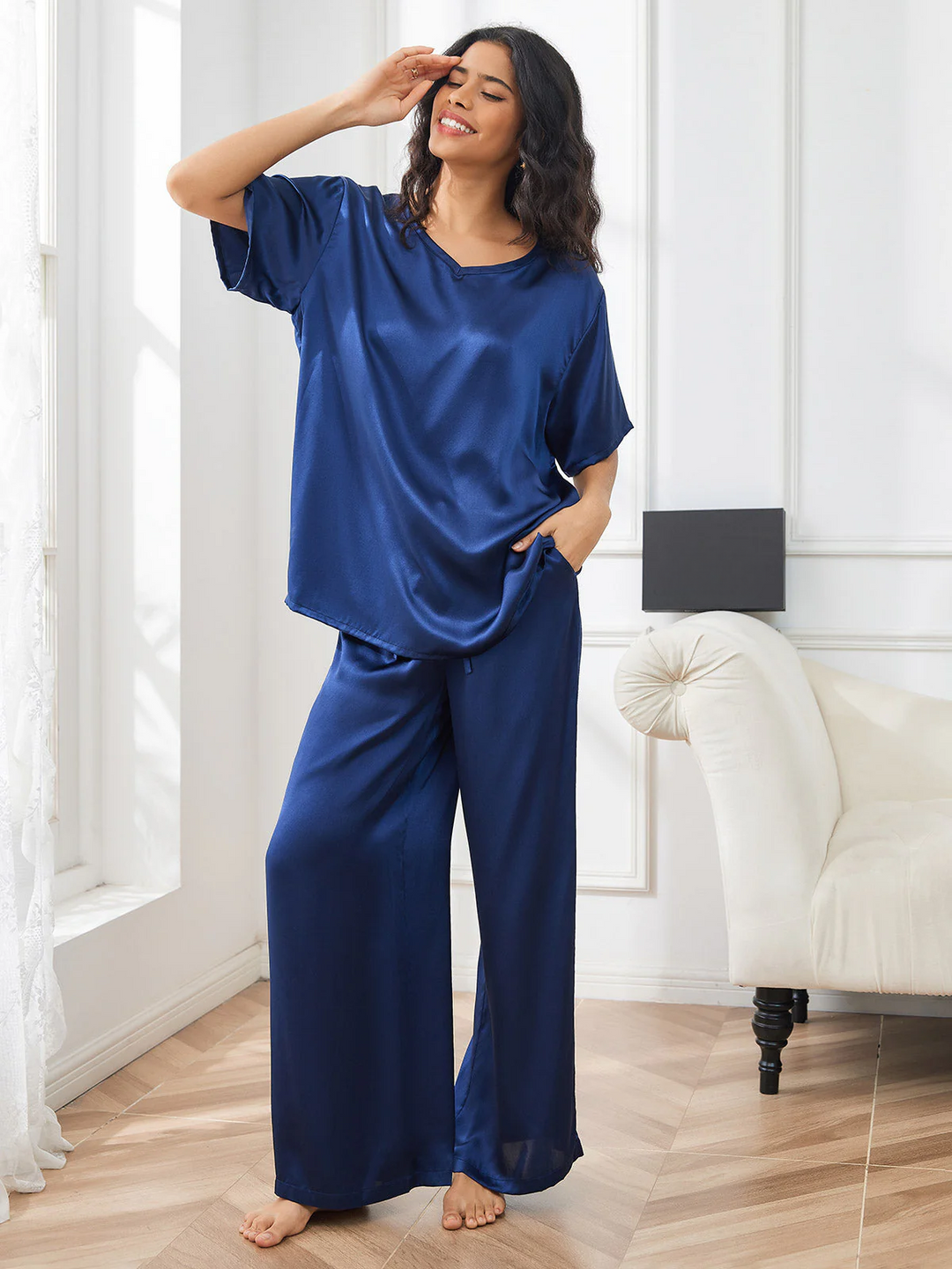 Bauluvio - Luxus-Pyjama-Set aus Seide in Übergröße