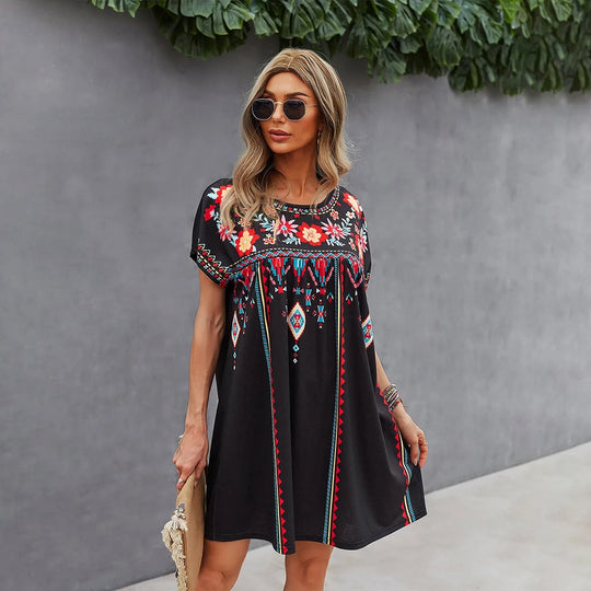 Bauluvio - Boho-Kleid mit Stickerei