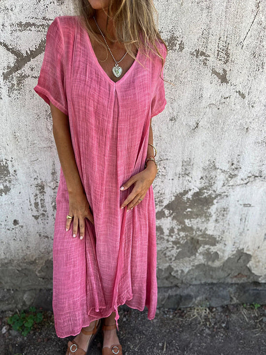 Bauluvio - Boho-Kleid aus Baumwoll-Leinen