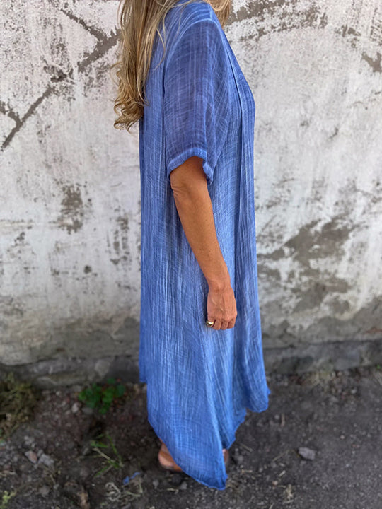 Bauluvio - Boho-Kleid aus Baumwoll-Leinen