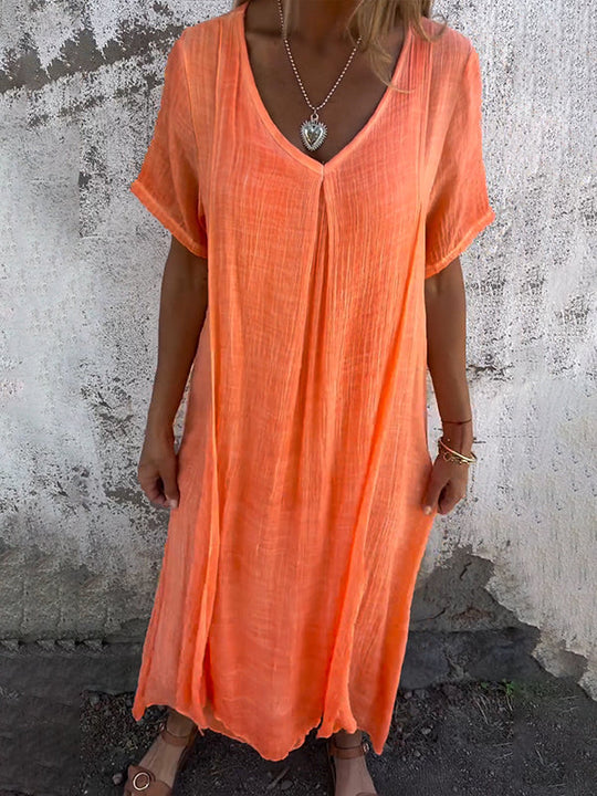 Bauluvio - Boho-Kleid aus Baumwoll-Leinen