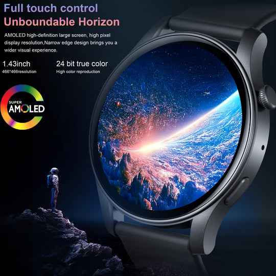 Bauluvio - Runde Smartwatch mit HD-Bildschirm