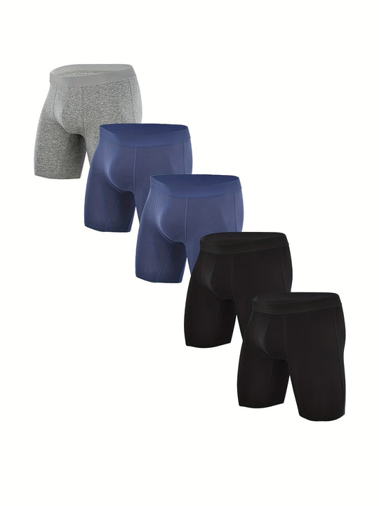 Bauluvio - Herrenmodische Sport-Boxershorts aus Baumwolle (5er-Pack)