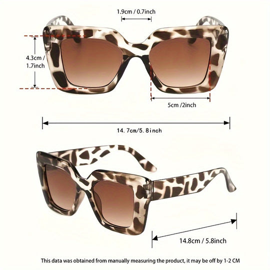 Bauluvio - Leopard Squarefashion Brillen für Frauen