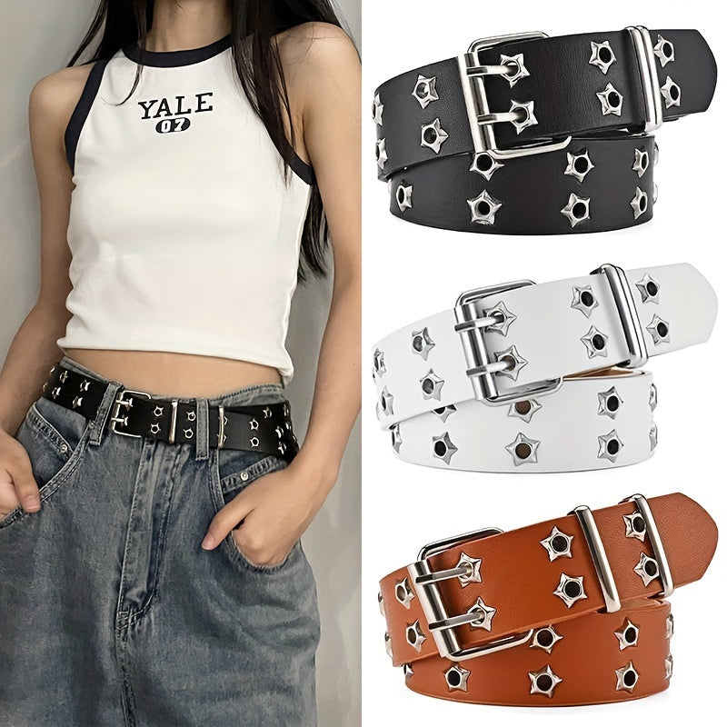 Bauluvio - Star Eyelet Double Pin Buckle Gürtel