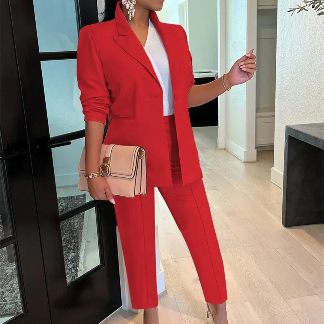 Bauluvio - Einknopf-Blazer und Hosen-Set für Frauen