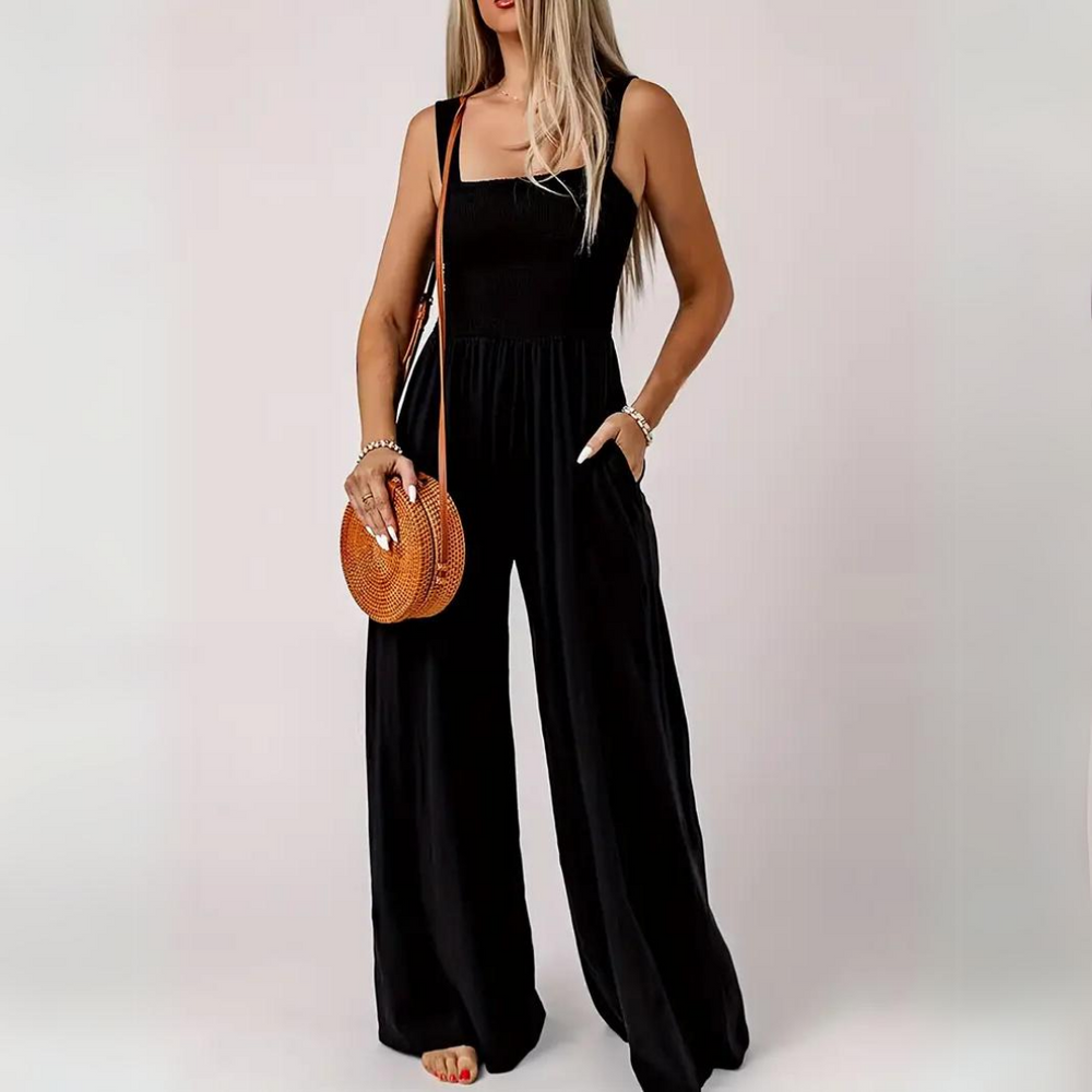 Bauluvio - Taillenhoher Jumpsuit mit Taschen für Frauen