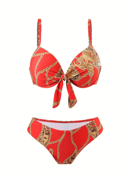 Bauluvio - Kettenmuster 3-teiliges Bikini-Set