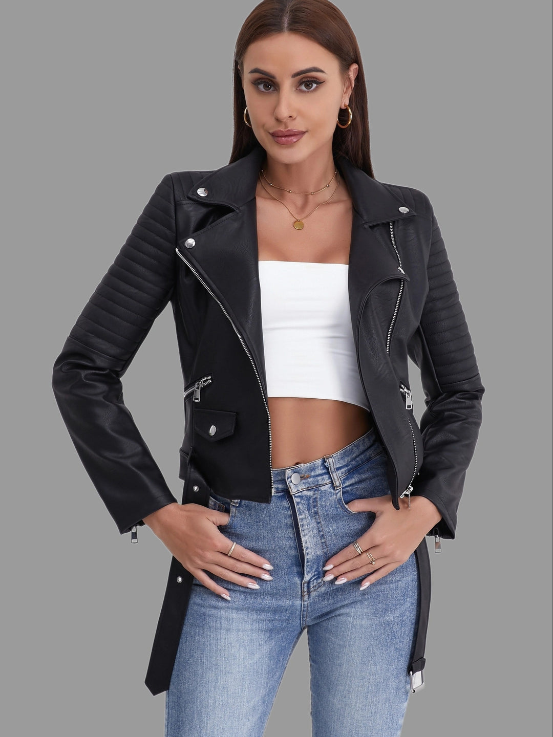 Bauluvio - Streetwear-Lederjacke für Frauen