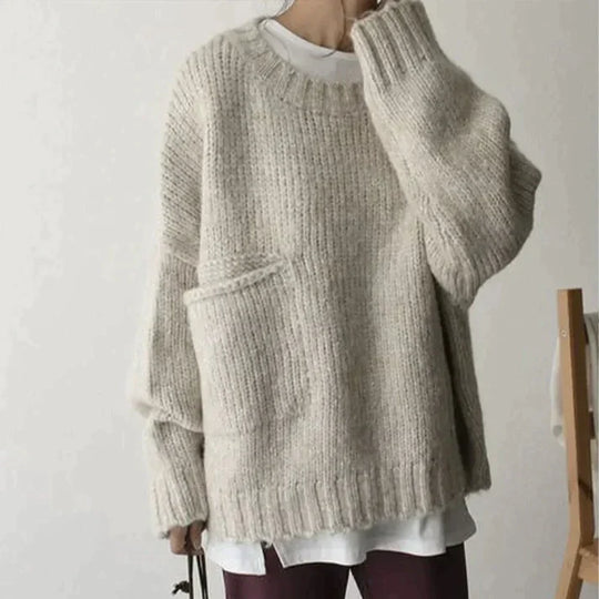 Bauluvio - Strickpullover für Frauen mit einer Tasche