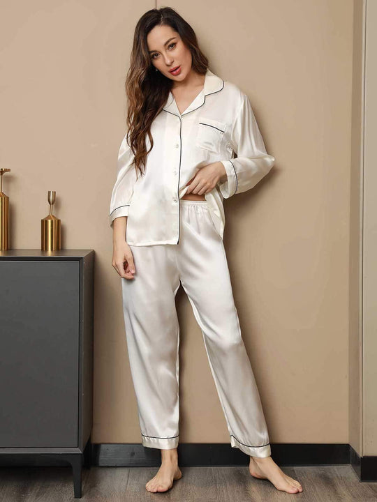 Bauluvio - Luxuriöses Pyjama-Set aus Seide mit langen Ärmeln