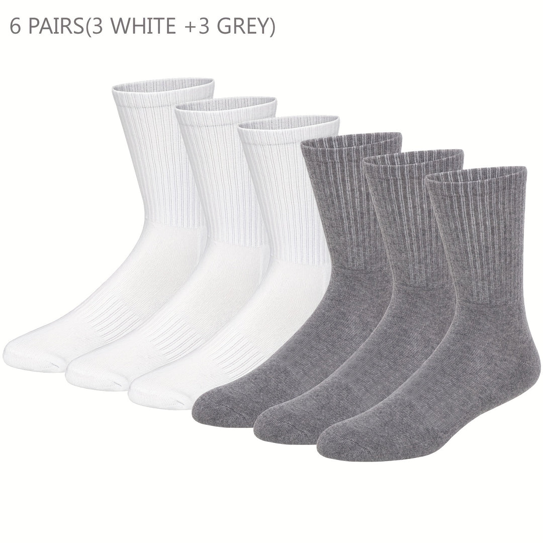 Bauluvio - Kurze Crew-Socken aus fester Baumwolle für Männer (6 Paare)