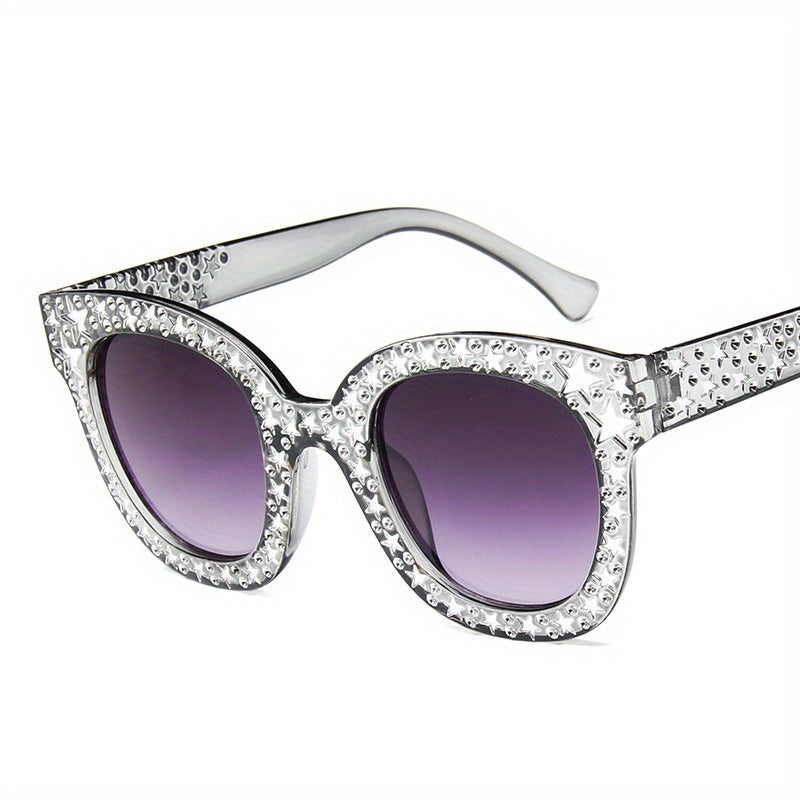 Bauluvio - Damen Cat Eye Luxury Star Sonnenbrille