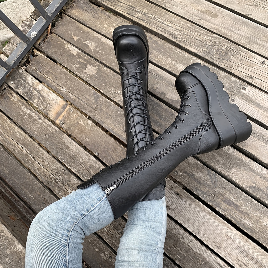 Plateau-Keilstiefel für Frauen