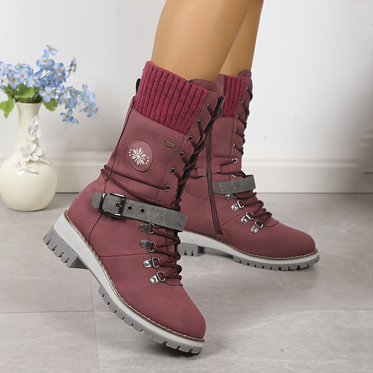 Bauluvio - Gestrickte Thermostiefel für Frauen