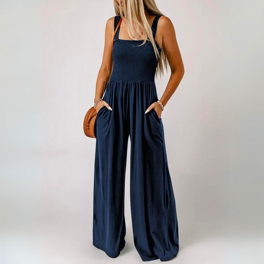 Bauluvio - Taillenhoher Jumpsuit mit Taschen für Frauen