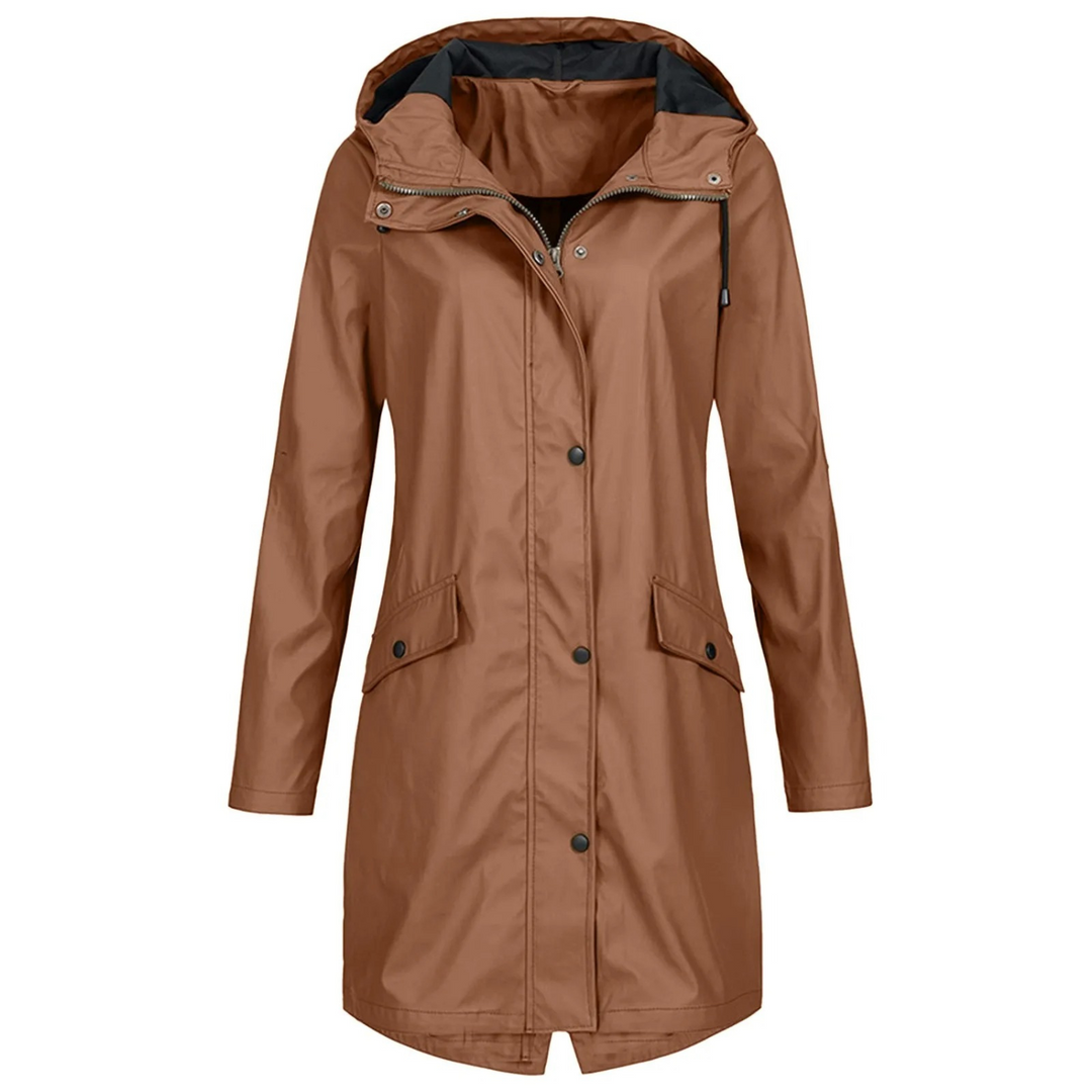 Bauluvio - Langer winddichter Trenchcoat mit Kapuze