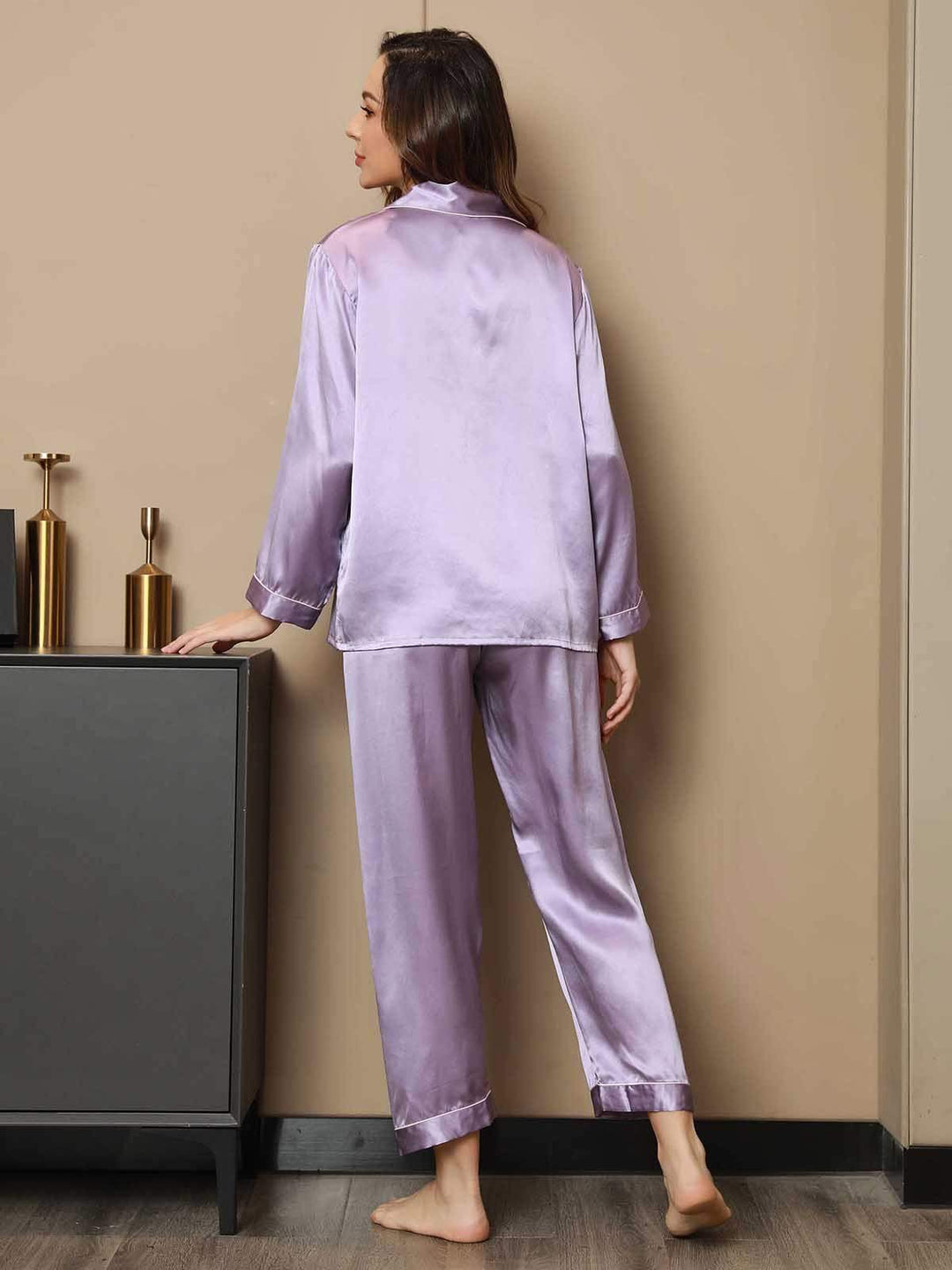 Bauluvio - Luxuriöses Pyjama-Set aus Seide mit langen Ärmeln