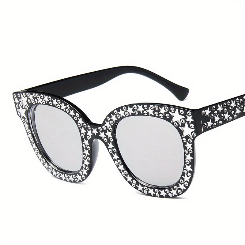 Bauluvio - Damen Cat Eye Luxury Star Sonnenbrille