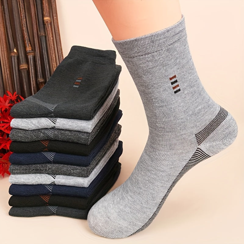 Bauluvio - Trendy Classic Solid Crew Socken für Männer (5 Paar)