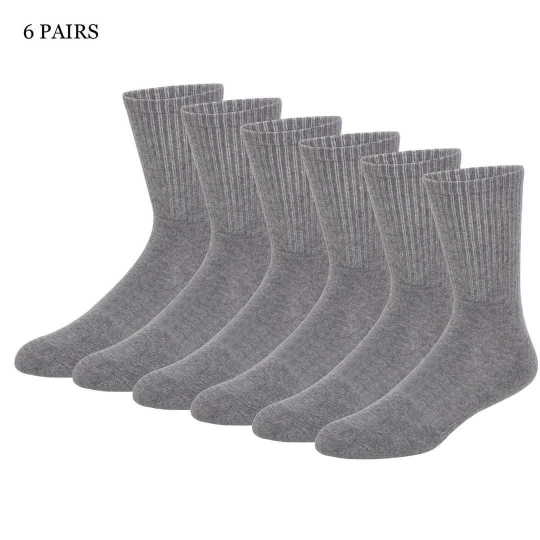 Bauluvio - Kurze Crew-Socken aus fester Baumwolle für Männer (6 Paare)