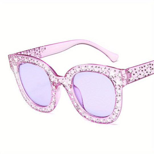 Bauluvio - Damen Cat Eye Luxury Star Sonnenbrille