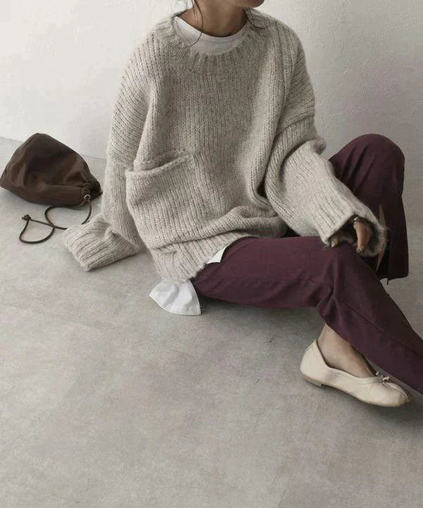 Bauluvio - Strickpullover für Frauen mit einer Tasche