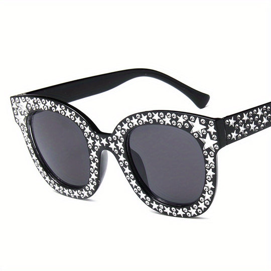 Bauluvio - Damen Cat Eye Luxury Star Sonnenbrille