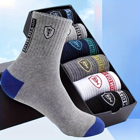 Bauluvio - Athletische Knöchelsocken mit gesticktem Wappen für Männer (6 Paare)