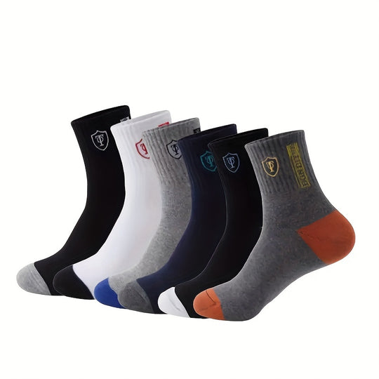 Bauluvio - Athletische Knöchelsocken mit gesticktem Wappen für Männer (6 Paare)