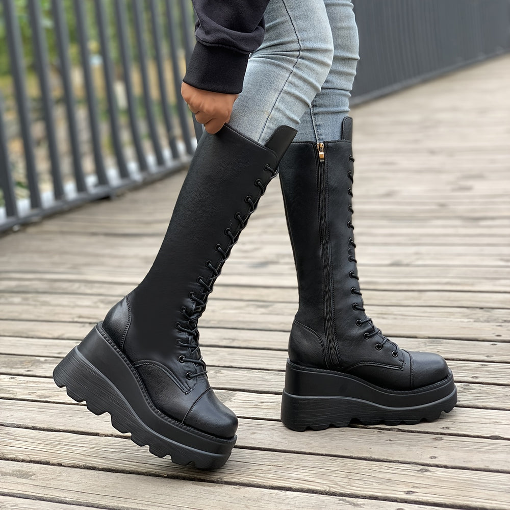 Plateau-Keilstiefel für Frauen