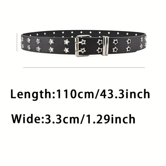 Bauluvio - Star Eyelet Double Pin Buckle Gürtel