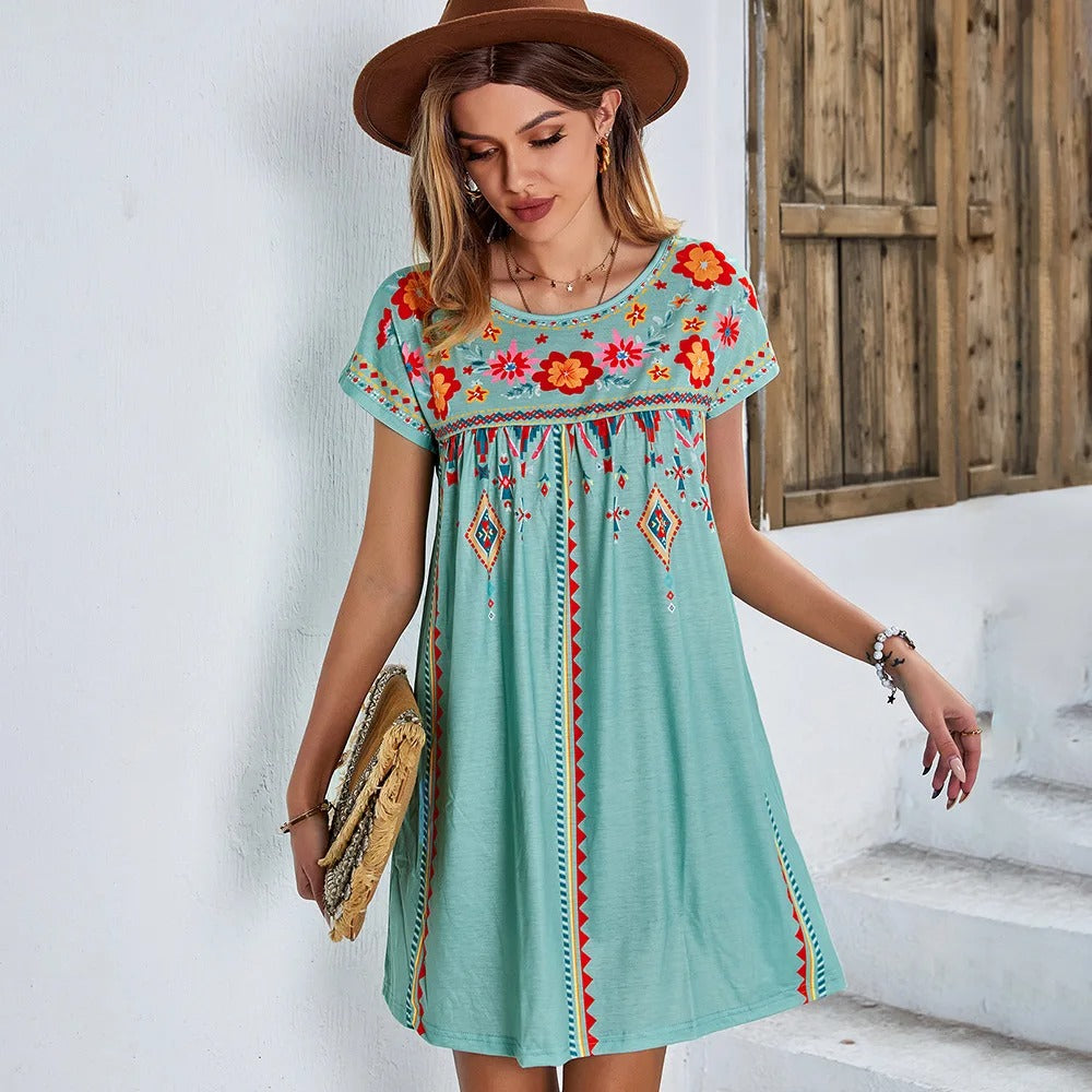 Bauluvio - Boho-Kleid mit Stickerei