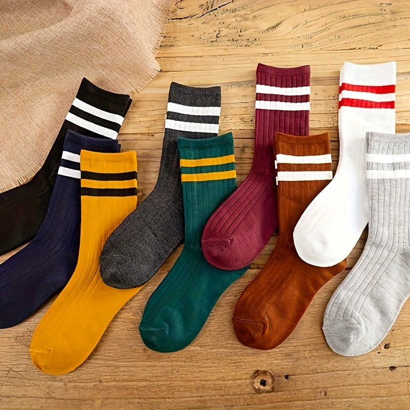 Bauluvio - Trendy Striped Crew Socken für Männer (10 Paar)