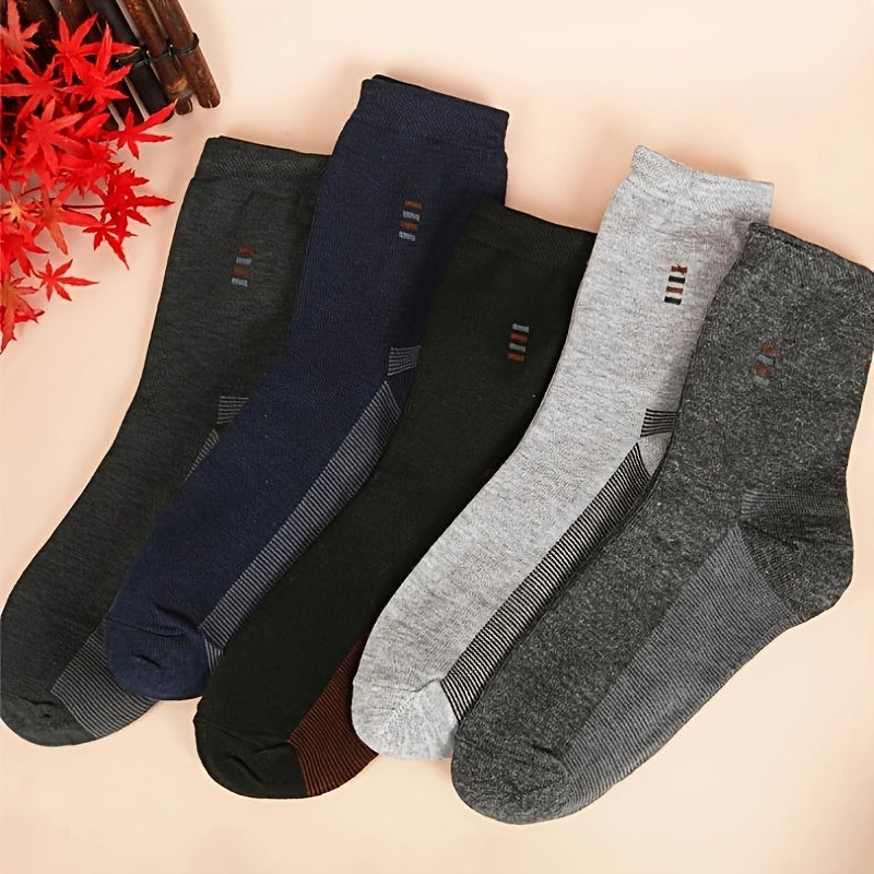 Bauluvio - Trendy Classic Solid Crew Socken für Männer (5 Paar)