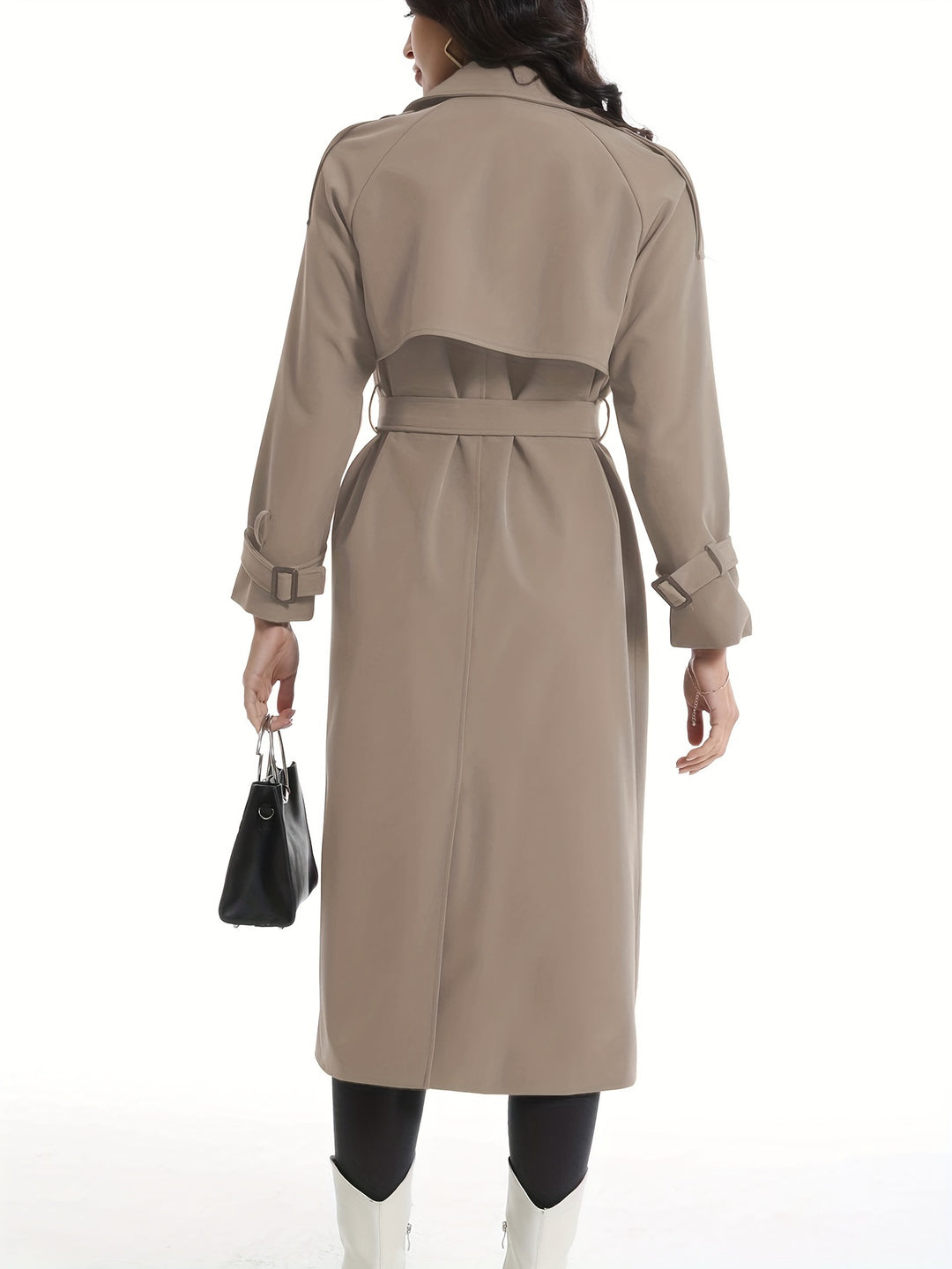 Bauluvio - Damen Trenchcoat mit doppeltem Gürtel