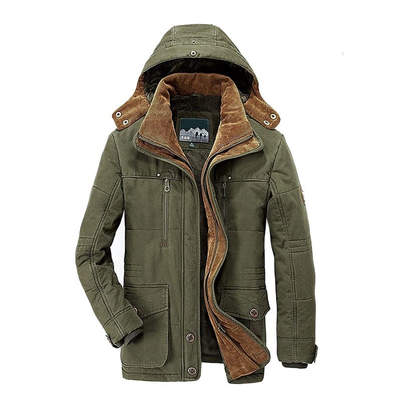 Bauluvio - Herren-Winterjacke mit Kapuze aus Fleece